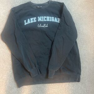 Lake Michigan Unisex Charcoal Crewneck